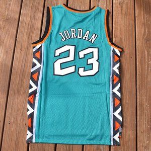 New! Michael Jordan 1996 Blue NBA Allstars Pepper Basketball Jersey Mens XL